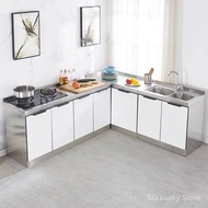 Stainless Steel Kitchen Cabinet Glass Cabinet Door Stove Integrated Household Assembly Cupboard Stor