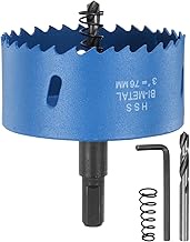 HARFINGTON Bi-Metal Hole Saw Kit 76mm (2-15/16") Hole Cutter Set with 1pcs 1/4" Hex Shank Arbor 2pcs
