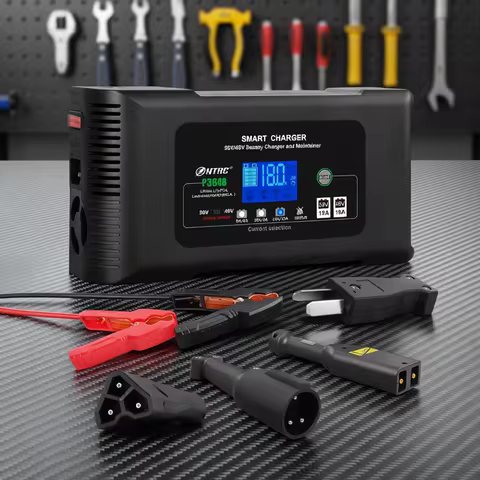 HTRC 36V/48V Smart Charger for Golf Cart 13A/18A for Lithium LiFePO4 Lead-acid Battery 9-Stage Autom