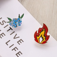 Japanese Cartoon Brooch Flower Flame Metal Badge Creative Student Schoolbag Corsage Accessories Coll