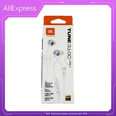 JBL TUNE 310c USB-C Wired Hi-Res In-Ear Headphones Type-C Earphone With Microphone