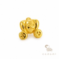 999 Tiny Golden Pumpkin Carriage Bracelet Bead Charm✨au999