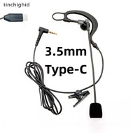 tinchighid 1Pcs Ear Type Referee Earphone 3.5mm/Type-C Interface For V6 Pro+ Motorcycle Helmet Inte