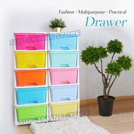 5 Tier Colourful Plastic Drawer Cabinet / Plastic Drawer Storage / Plastic Drawer Cabinet /Almari Plastik / Laci