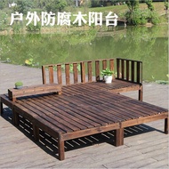 Anticorrosive Wood Platform Outdoor Small Garden Pavilion Platform Guardrail Courtyard Balcony Fence