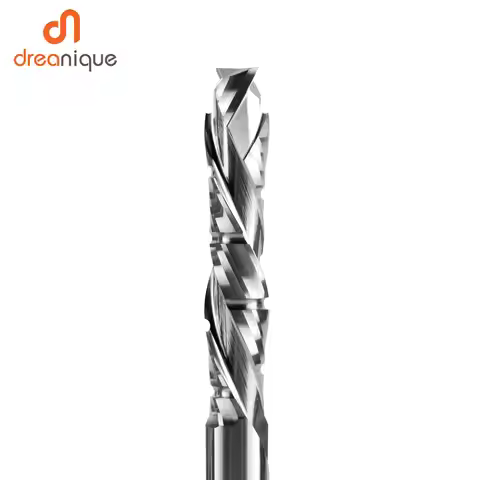 DREANIQUE Two Flutes Compression Milling Cutter with chip breaker up&down carbide Router Bit 6,8mm W
