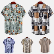 Kemeja Batik Lelaki Men's 6 Colors Regular Size Fashion Shirts New Arrival Floral Printed Short Sleeve Shirts