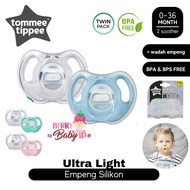 Tommee Tippee Ultra Light Silicone Soother Twin Pack Empeng Bayi 0-36m