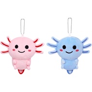 2Pcs Gantungan Kunci Plush Axolotl, Haiwan Boneka Axolotl Comel untuk Kanak-Kanak, Gantungan Kunci P