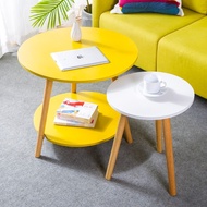 Simple Modern Minimalist Living Room Small Solid Wood Legs Small Round Table