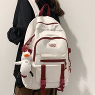 New Simplicity Buckle Teenage Girl Waterproof Backpack Solid Color Style Women Bag Fashion Schoolbag College Student Backpacks