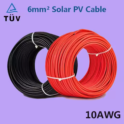 10AWG 6MM² Solar Cable Red and Black 9M 17M PV Cable High Copper