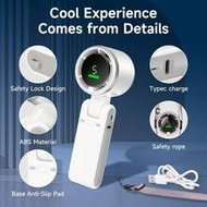 Mini Handheld Fan, Portable Rechargeable Personal Fan With LED Display, 5 Speed Adjustable Powerful 