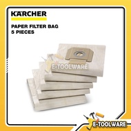 Karcher Paper filter bags, 5 x , NT 48, NT 65, NT 70, NT 72, NT 75, NT 80, Wet Vacuum 6.904-285.0