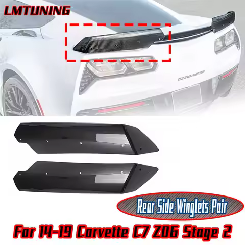 For 2014-2019 Corvette C7 Z06 Stage 2 Side 1 Pair Winglets Pair Wing Spoiler Car Tailgate Flap Trim 