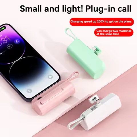 Mini Wireless Power Bank 10000mAh Capsule Large Capacity Portable Fast Charging Power Bank External 