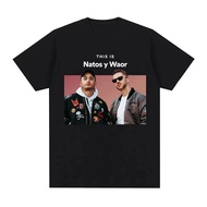 rapper Natos y Waor 100%cotton men's shirt  oversized graphics shirts Women's Y2k Hip Hop Short Slee