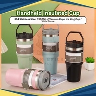Botol Air304 Stainless Steel Handheld Tumbler Hot or Cold Thermos WaterBottle with Straw Handle900ML