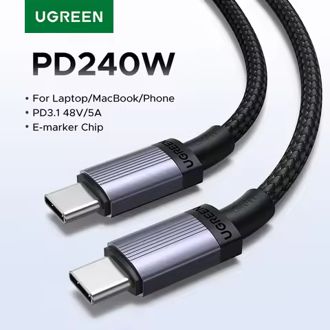 UGREEN 240W USB Type C To USB C Cable 100W PD 3.1 Fast Charging Charger Wire For Macbook Pro Xiaomi 
