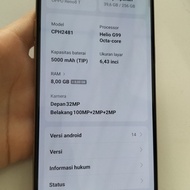 hp oppo reno 8t second mulus