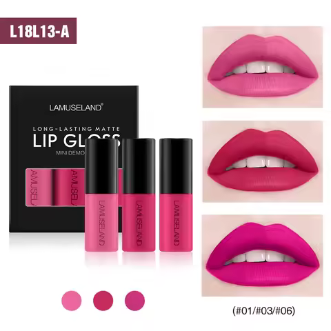 Mini 12 Colors Liquid Lip Gloss Waterproof Non-stick 24 Hours Long Lasting Velvet Matte Lipstick Lip