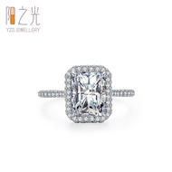 Hot Sale s925 Sterling Silver Ring Female 3ct Simulation Diamond Ring Fashion Luxury Ring Diamond St