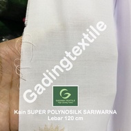 ( per setengah meter ) kain katun putih lembut POLINO SILK POLYNOSILK SARI WARNA meteran lebar 120 c