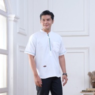Baju koko pria dewasa terbaru kemeja kurta lengan pendek modern pakaian muslim fashion atasan cowok