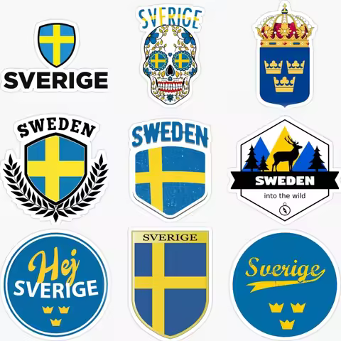 Sweden SE Flag Map Emblem Creative PVC Sticker for Decorate Car Motorcycle Bicycle Helmet Window Fri