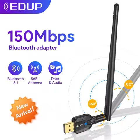 EDUP B3536GS 150M USB Bluetooth Adapter 2.4GHz Ultra Fast Wireless Bluetooth 5.1 USB Adapter 5dBi An
