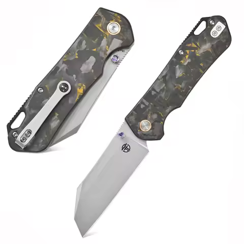 FF28 Pocket Knife 14C28N Steel Blade Carbon fiber Handle Folding knife for Outdoors Camping Hunting