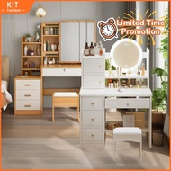 🔥Floor Price🔥Dressing Table with Mirror LED Light Makeup Comestic Tables Set Meja Solek with Drawer 
