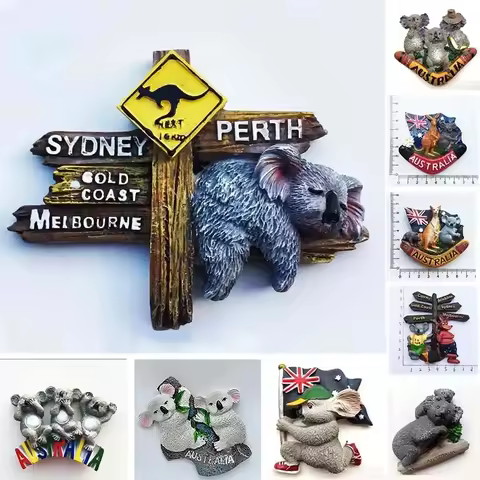 Australia Fridge Magnet Koala Fridge Magnet Souvenir 3D Resin Magnetic Stickers Refrigerator Decorat