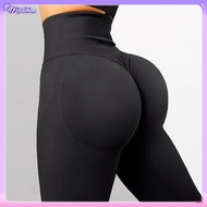 MeidehenKnitted Seamless Fitness Leggings Pants Women High Waist Push Up Leggings  Tight Peach Butto
