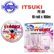 ITSUKI 100 meter PE line Original X8 by Stella braided line fishing line