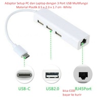 PC and Laptop Setup Adapter with 3 Multifunction USB Ports Plastic Material 8.5 x 2.3 x 1.7 cm - Whi