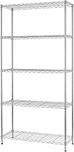 BestOffice 14''Lx36''Wx72''H NSF Wire Shelf Metal 5 Shelf Wire Shelving Unit Garage Large Storage Sh
