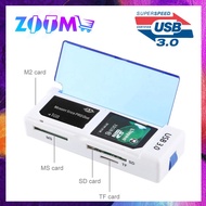 3122 5GBPS SD / TF / M2 MS TO USB 3.0 MEMORY CARD READER WITH SD / TF / M2 / MS CARDS CASE