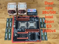 ชุด Mb x99 Dual M.2 x2 cpu intel Xeon E5 2680v4 dual 28c/56t 2.4-3.3ghz Ram ecc ddr4 32gb-256gb/เพิ่