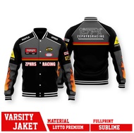 JAKET VARSITY BASKETBALL ZEPHYRS ZPHFIRE BLACK GREY
