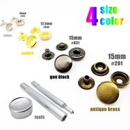 25sets #655 #633 #831 #201 Metal No Sewing Snap Fastener Button Press Popper Stud Leather Bag Clothe