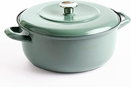 5.3QT Enameled Dutch Oven, Green