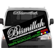CUTING STICKER MOBIL KACA DEPAN tulisan BISMILLAH UNTUK MOBIL PICKUP  dan SEMUA MOBIL lainnya