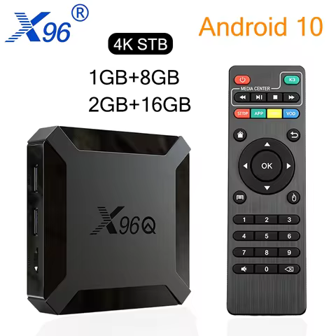 X96Q Smart TV Box Allwinner H313 Android 10 1/2GB RAM 8/16GB ROM 2.4G WiFi 100M Ethernet HDMI2.0A 4K