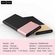 EL แบตสำรอง PowerBank  ยี่ห้อ Dopo รุ่น D15 ขนาดความจุ 15,000 mAh มีช่อง 2 usb output 1A และ 2.1A เบ