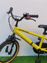 [Genuine] GEOMETRIC DASH 16" Alloy Kids Bicycle with Training Wheels – Age 4-8 – 4 Colours – Ready S