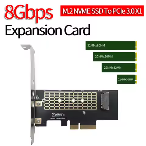 M.2 NVME SSD To PCIe 3.0 X1 Adapter Card M Key 8Gbps SSD PCIE X1 Expansion Card PCIe NVMe SSD Conver