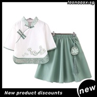 Summer New Chinese Style Tang Costume Han Costume Antique Small Girls and Teen Girls Three-Quarter S