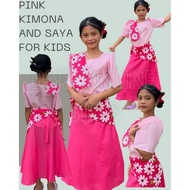 cariñosa pink saya and assorted kimona buwan ng wika costume for kids