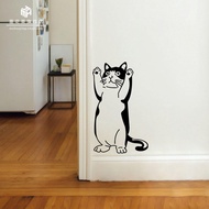 [Ready Stock] ins Style Wall Decoration Wall Stickers Cute Cat Kitchen Living Room Glass Door Anti-Collision Stickers Mirror Decoration Stickers